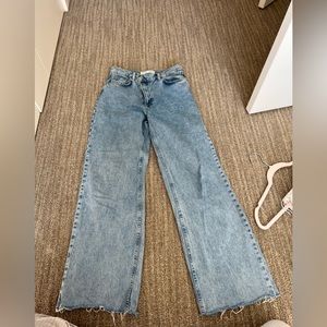 Asymmetrical wide leg jeans